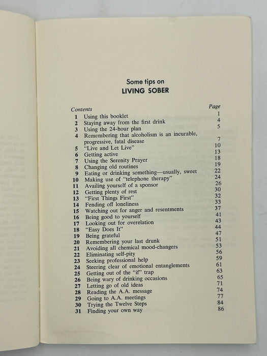 Living Sober - First Printing from 1975