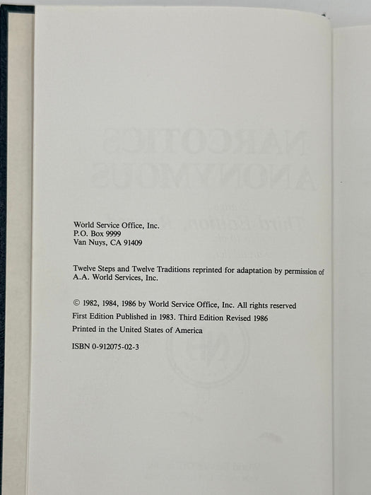 Narcotics Anonymous Third Edition, Revised from 1986 with ODJ