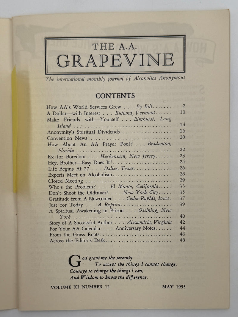 AA Grapevine from May 1955