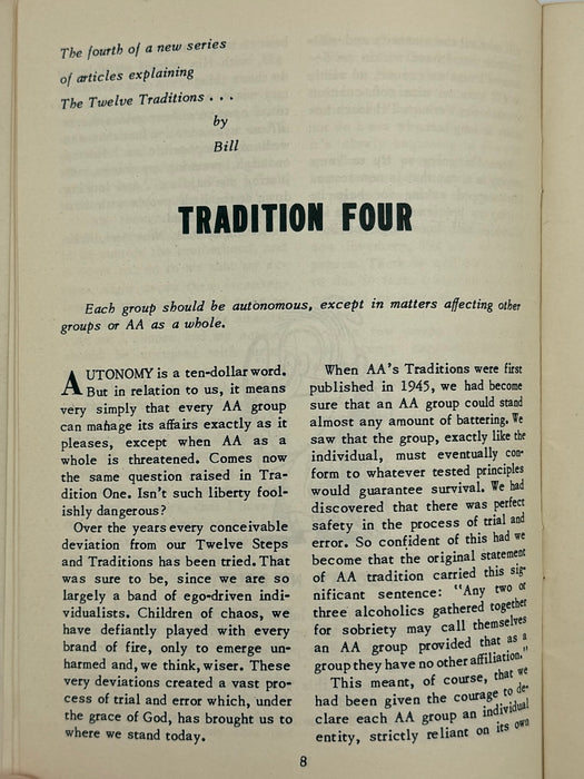 AA Grapevine from August 1952