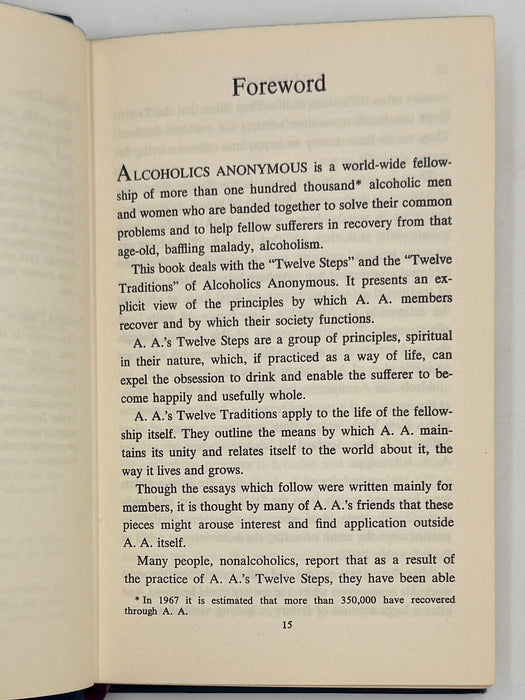 Twelve Steps and Twelve Traditions - 2nd Small Hardback Printing - 1967