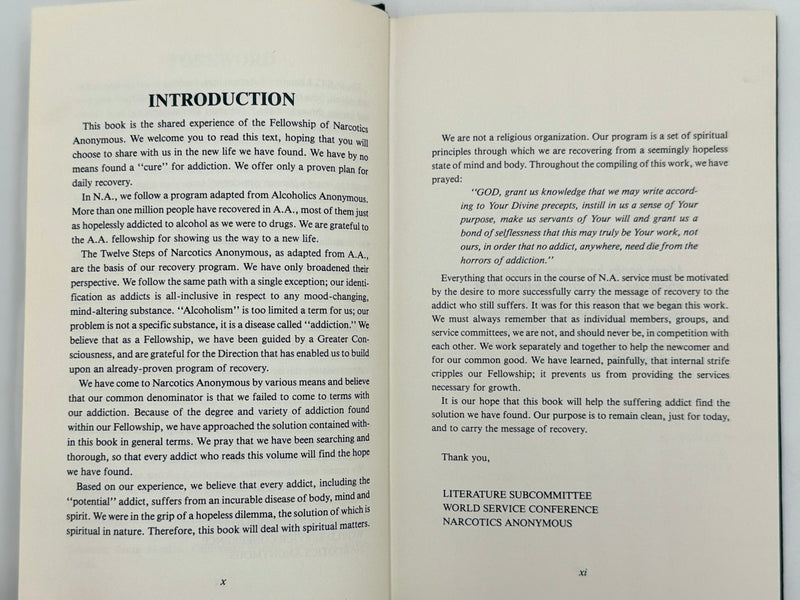 Narcotics Anonymous — Second Edition (1982) C.A.R.E.N.A. Publishing · Original Dust Jacket
