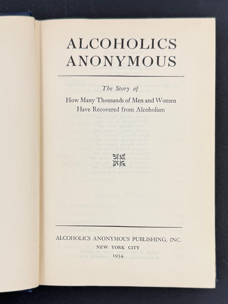 Alcoholics Anonymous Big Book — First Edition, Sixteenth Printing — August 1954 — Original Dust Jacket