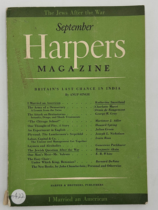 Harper’s Magazine from September 1941 - Laymen and Alcoholics by Genevieve Parkhurst