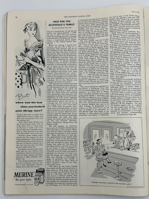 Saturday Evening Post from July 2, 1955 - Help for the Alcoholic’s Family