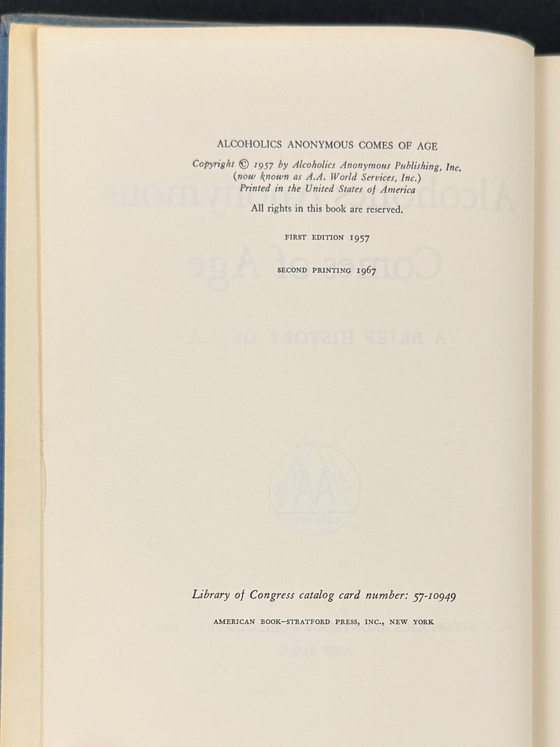 Alcoholics Anonymous History Collection — Four Conference-Approved Books with Original Dust Jackets