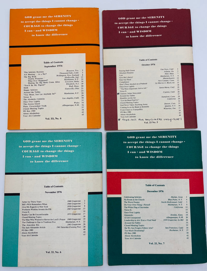 AA Grapevine Complete Set 1976