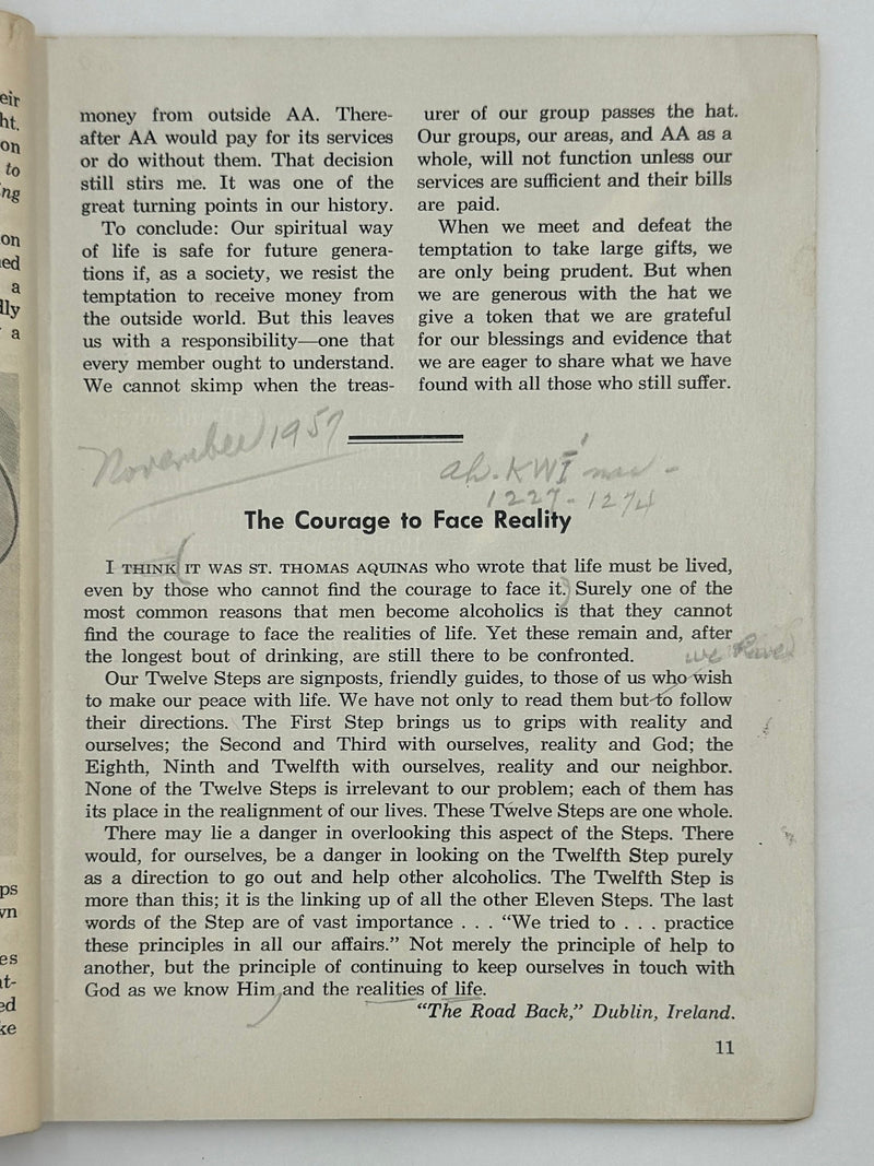 AA Grapevine from November 1957 - Traditions Month Recovery Collectibles