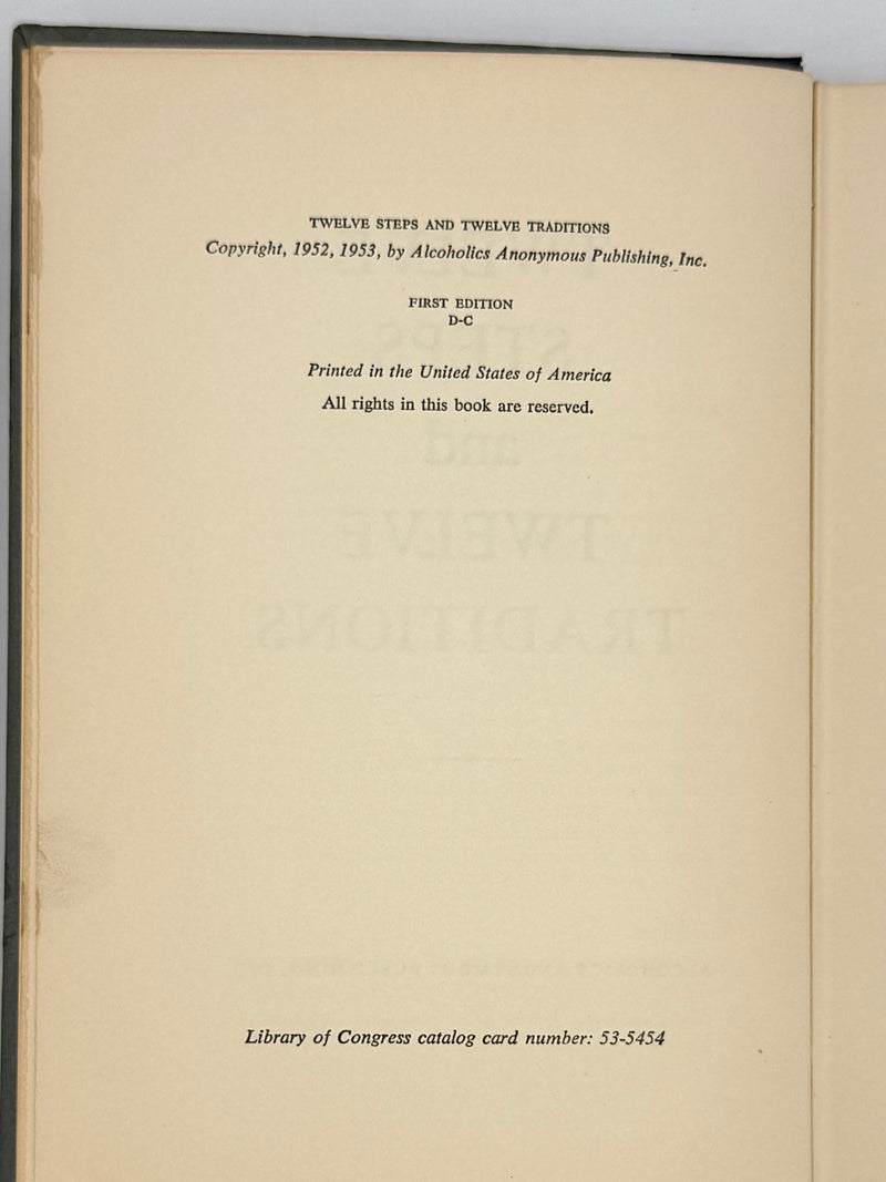 AA Twelve Steps & Twelve Traditions 1953 First Edition First Printing