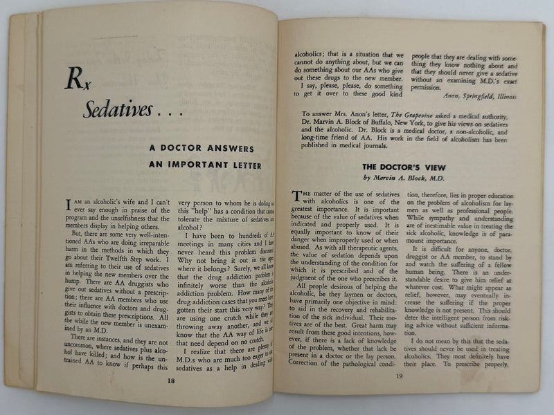 AA Grapevine from July 1953 - A Fragment of History by Bill