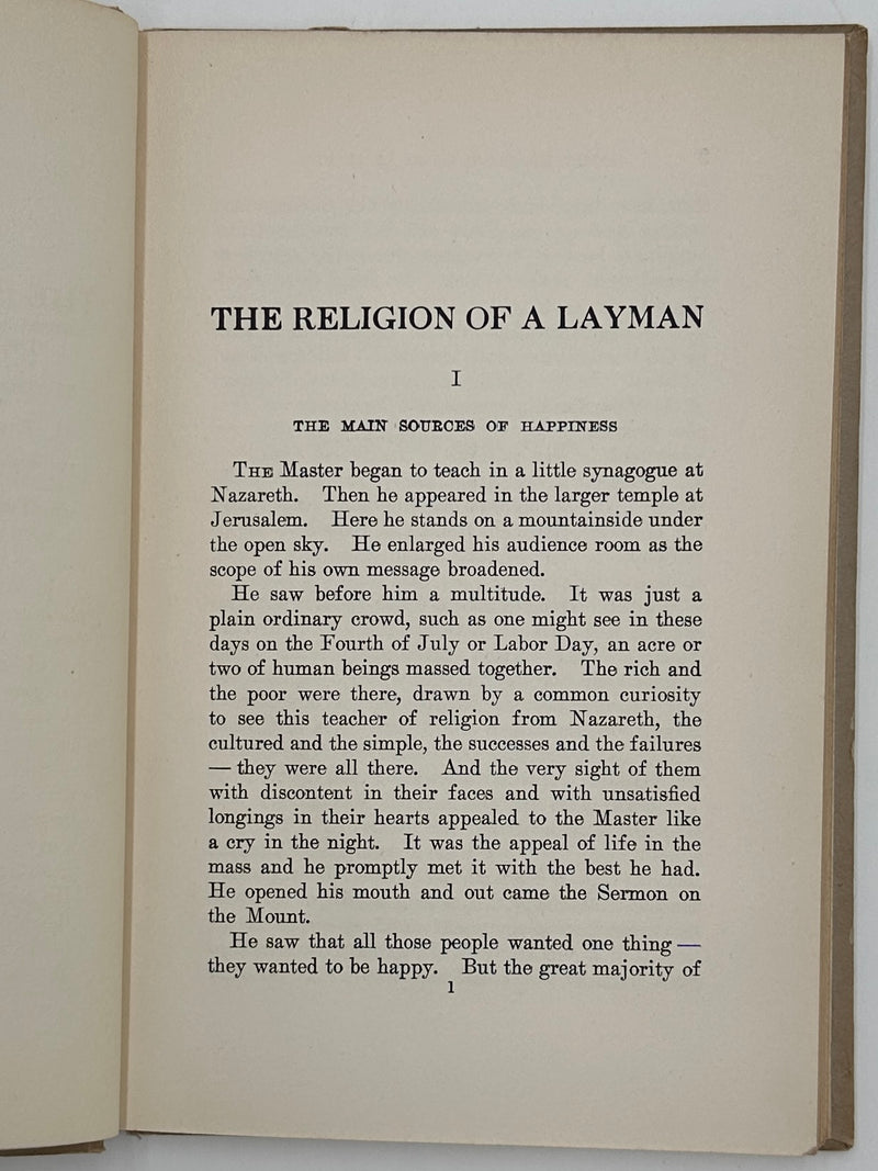 Signed - The Religion of a Layman by Charles Brown