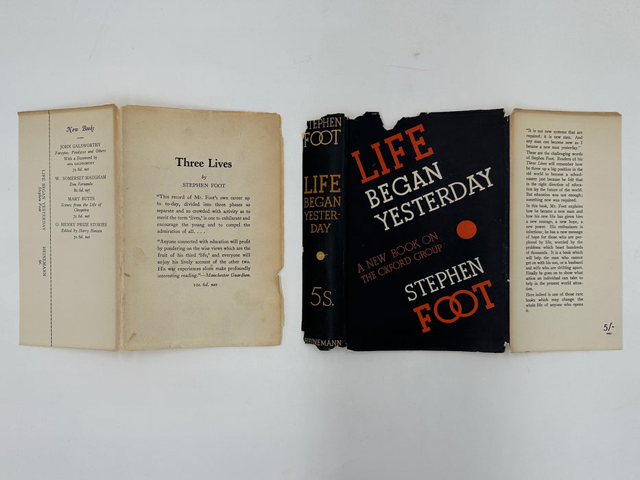 Life Began Yesterday by Stephen Foot - First Printing from 1935 - ODJ