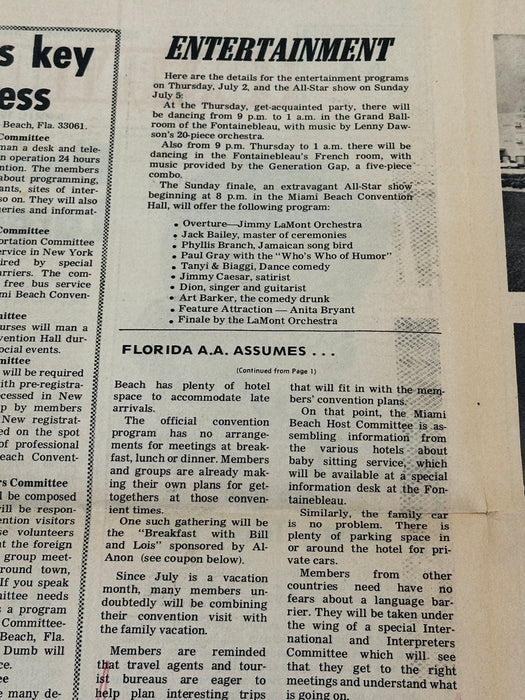 35th Anniversary International - AA Convention News - April 1970