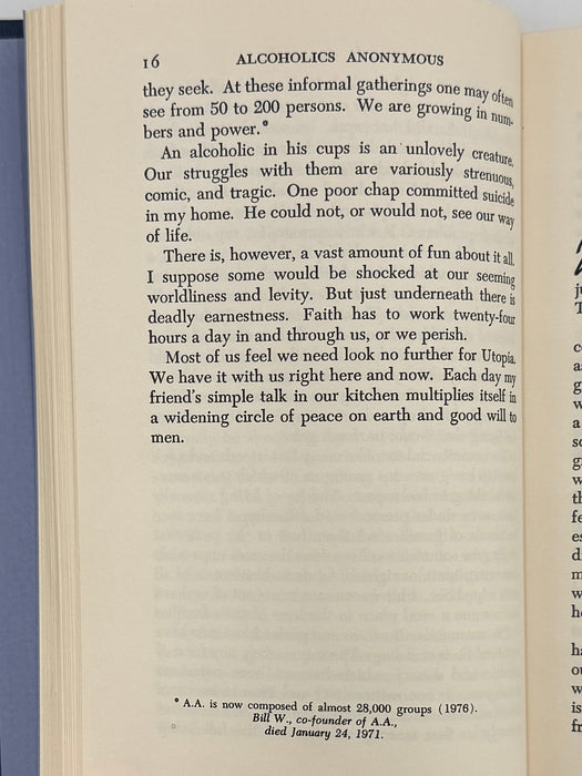 1976 Alcoholics Anonymous Big Book – Third Edition, First Printing – (ODJ)