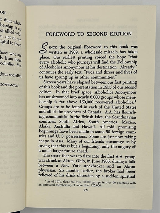 Alcoholics Anonymous 2nd Edition 16th Printing 1974 - ODJ