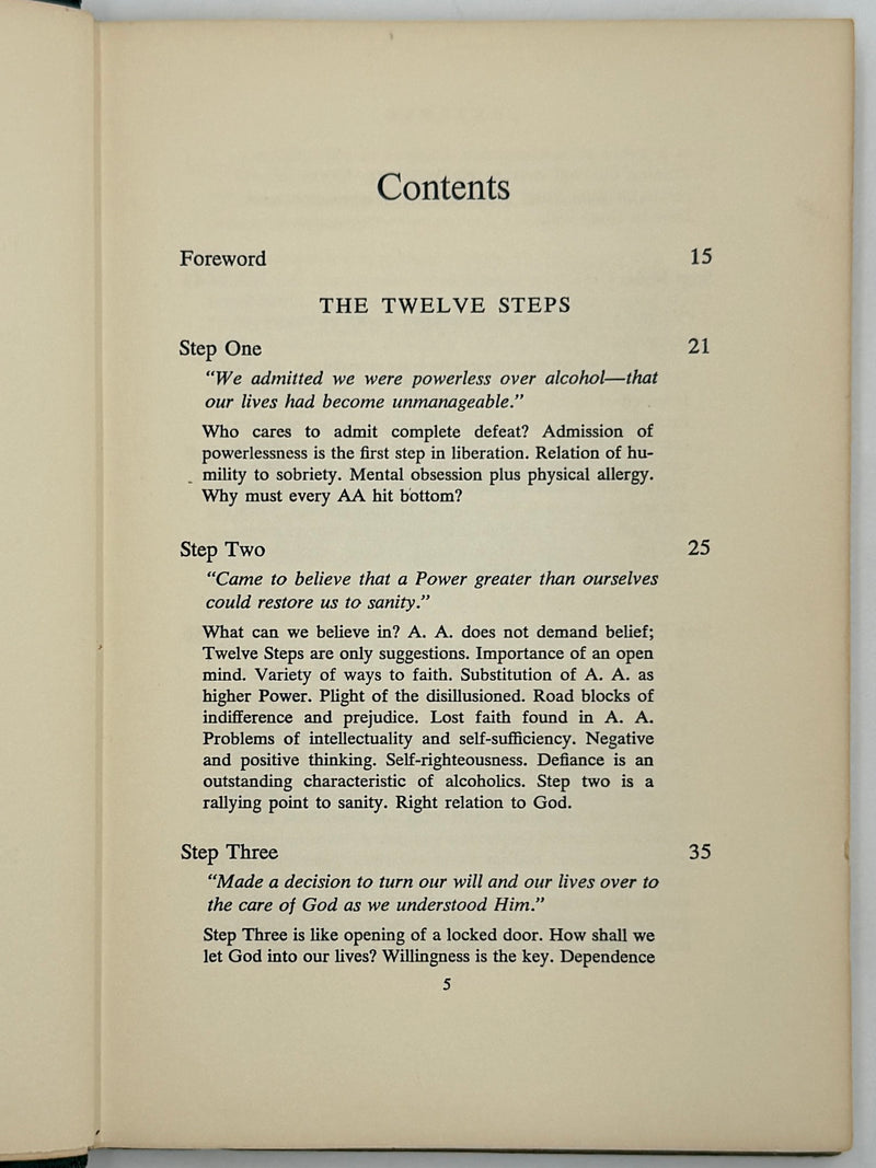 Twelve Steps and Twelve Traditions Third Printing — December 1958 — Original Dust Jacket