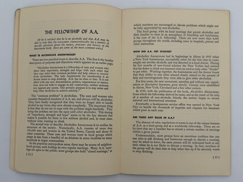 A.A. - 44 Questions and Answers About the Program of Recovery From Alcoholism - 1953 Pamphlet