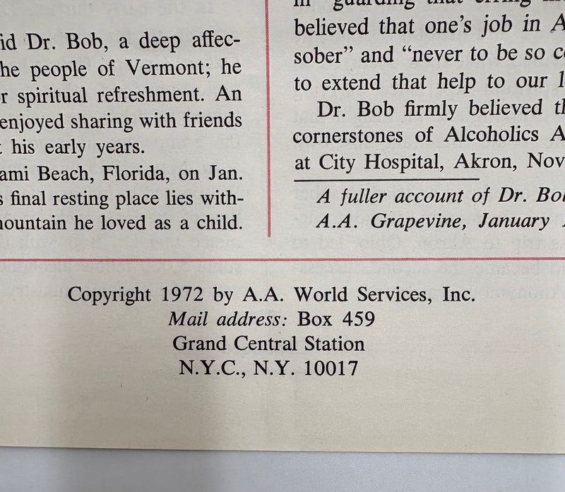 The Co-Founders of Alcoholics Anonymous - 1972