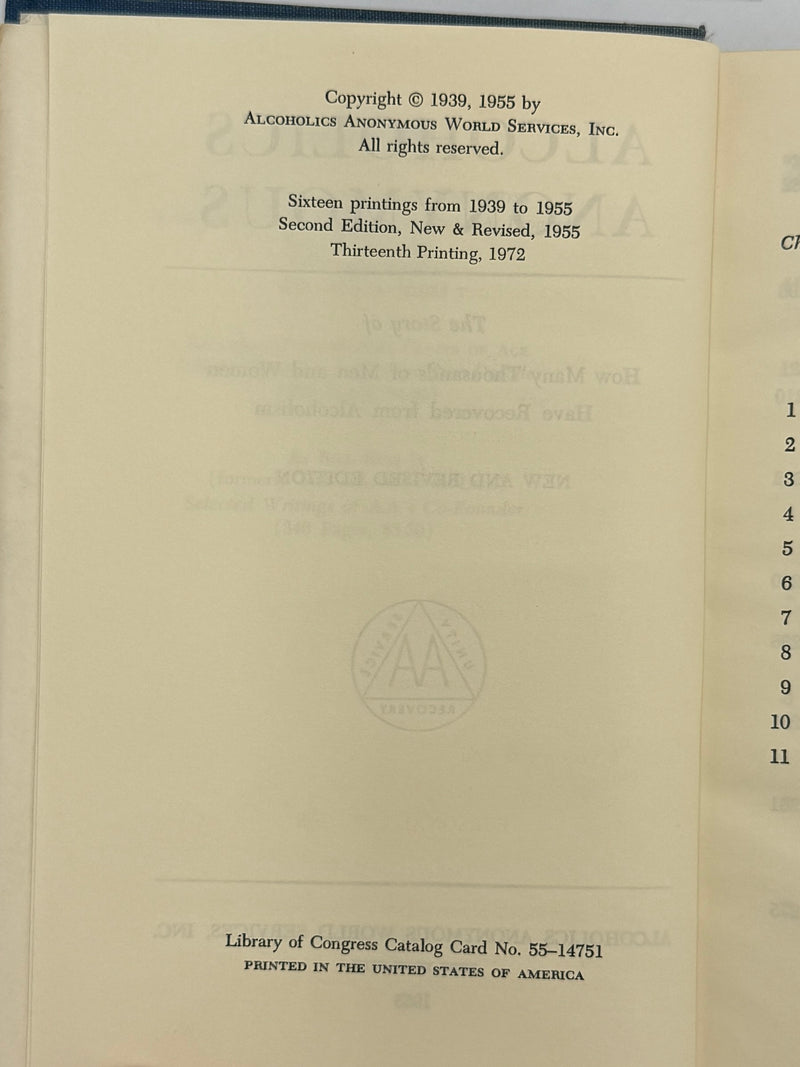 Alcoholics Anonymous Second Edition 13th Printing from 1972 - ODJ