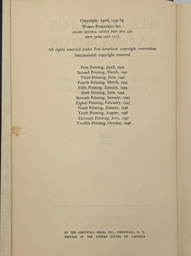 Alcoholics Anonymous First Edition 12th Printing from 1948 - ODJ