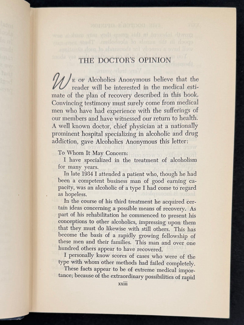 Alcoholics Anonymous Second Edition — First Printing (1955) | Reproduction Dust Jacket