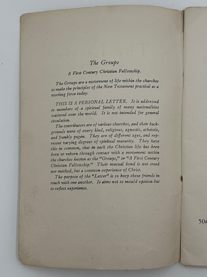 The Letter 7 (April 1930) — “The South African Adventure” | Early Oxford Group