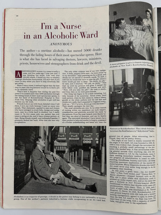 Saturday Evening Post - I’m a Nurse in an Alcoholic Ward - October 1952