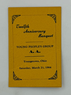 Young People’s Group A.A. — 12th Anniversary Banquet — Youngstown, Ohio — 1964