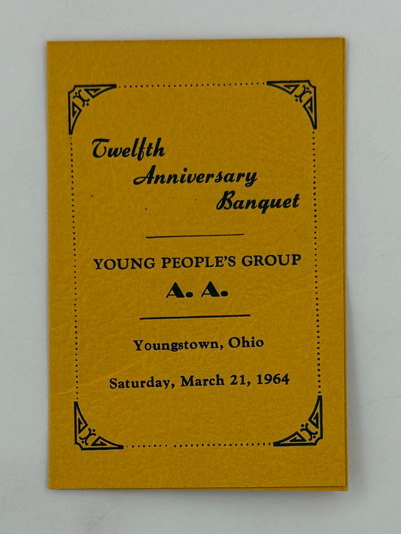 Young People’s Group A.A. — 12th Anniversary Banquet — Youngstown, Ohio — 1964