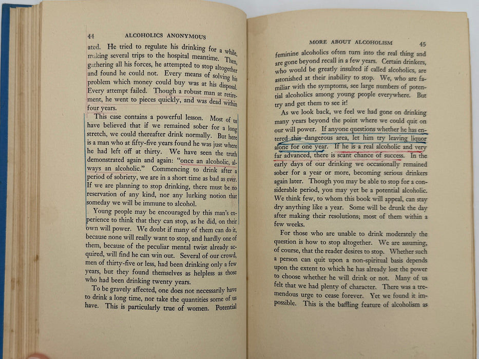 Alcoholics Anonymous First Edition 5th Printing from 1944 - RDJ