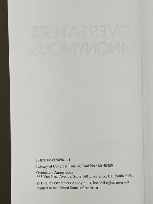 Overeaters Anonymous Book Set