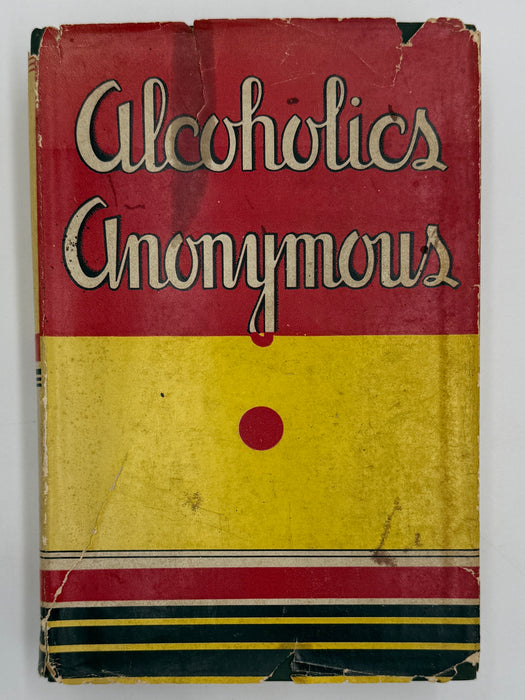 Alcoholics Anonymous Big Book First Edition 4th Printing from 1943 - Green Cover - Original dust jacket