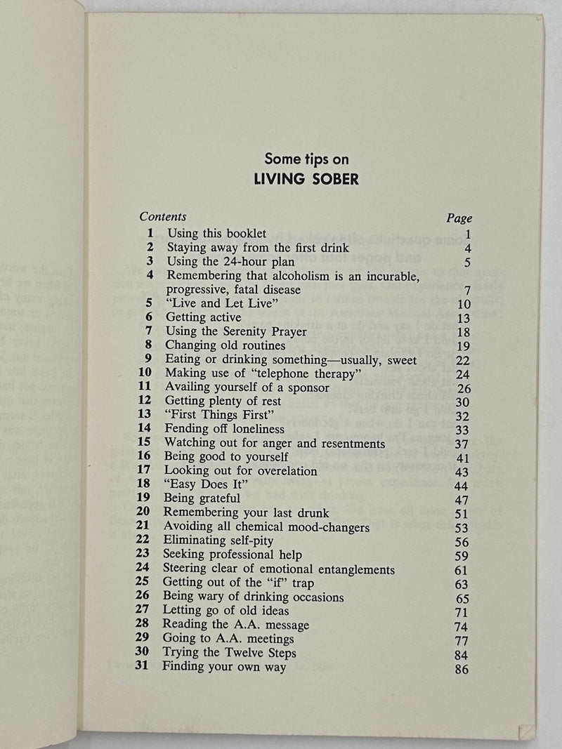 Living Sober - Second Printing from 1976
