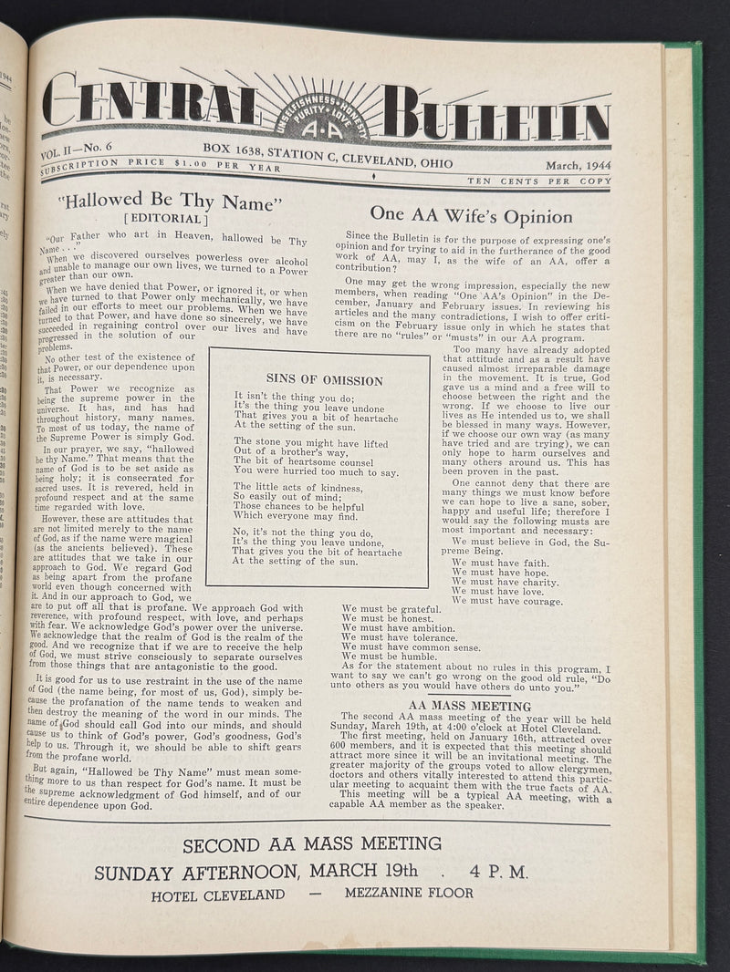 The Cleveland Central Bulletin Collection — Original Bound Volumes, 1942–1962