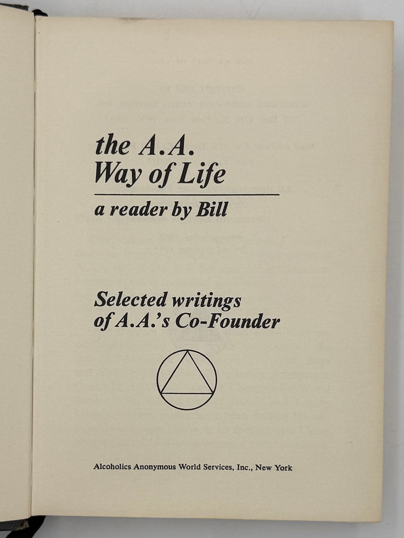 Signed by Bill W. - The AA Way of Life - Second Printing 1967 - ODJ