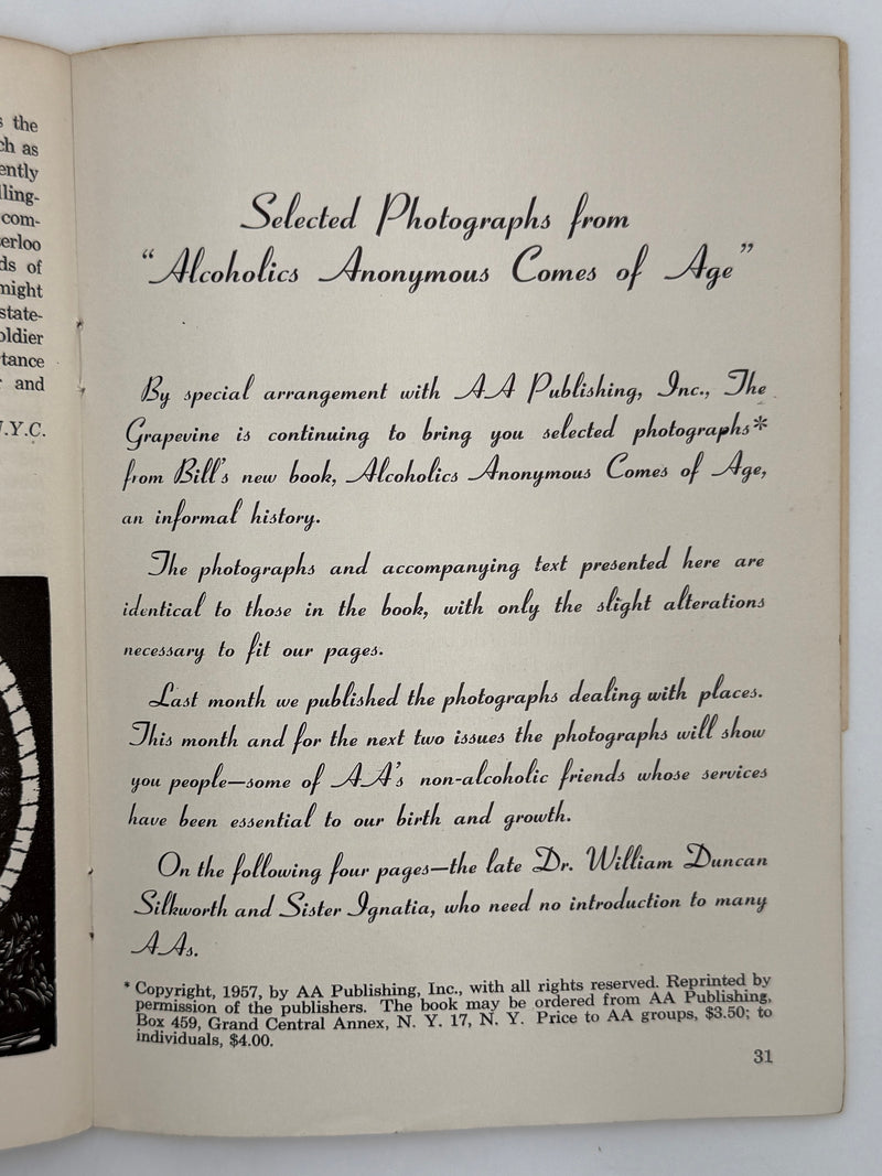 AA Grapevine - Traditions Month - November 1957