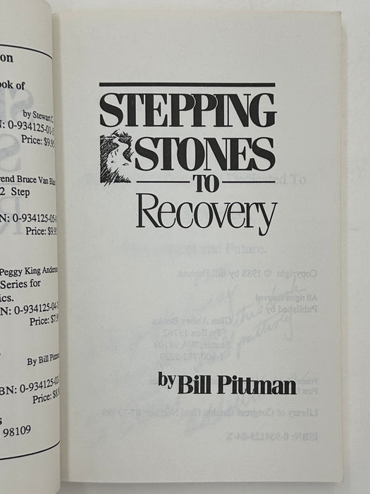 Signed - Stepping Stones to Recovery by Bill Pittman - 1988