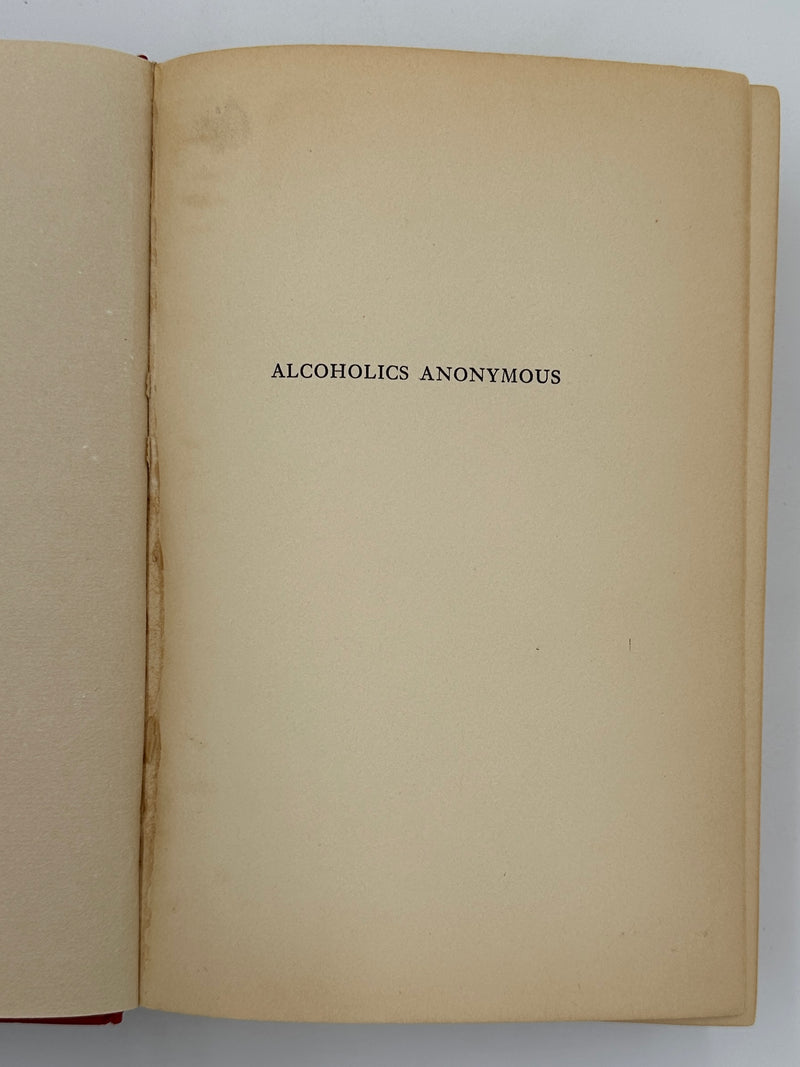 Alcoholics Anonymous First Edition First Printing from 1939