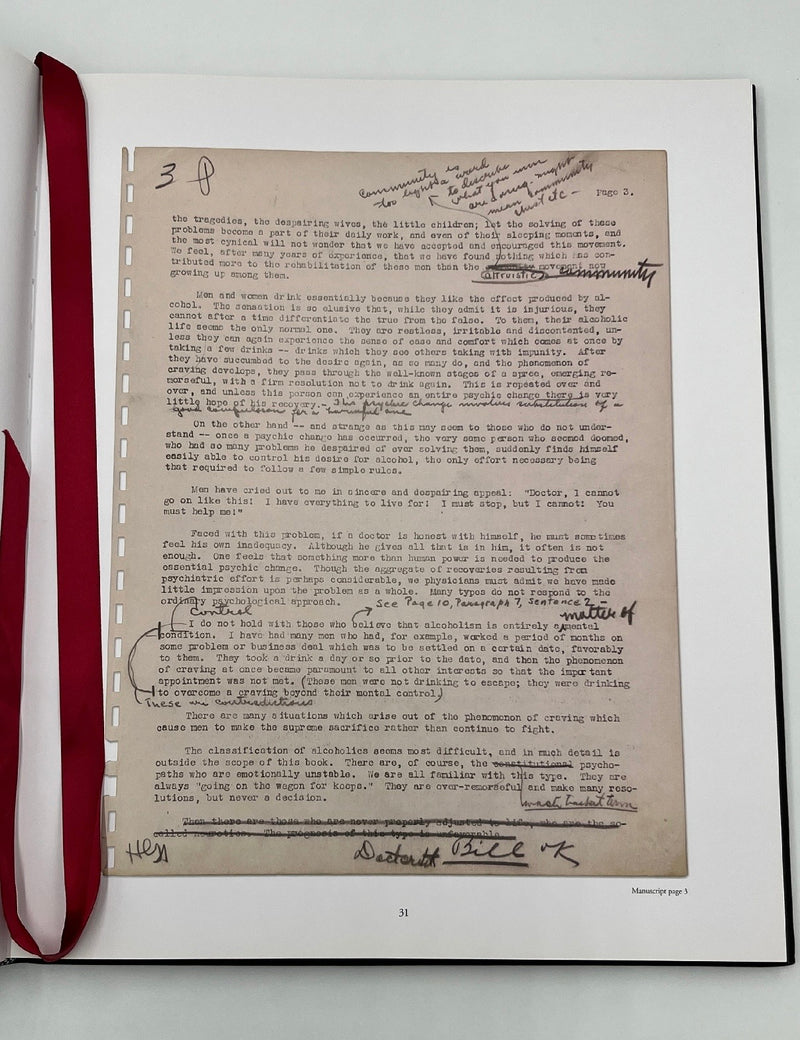 The Book That Started It All — Original Working Manuscript of Alcoholics Anonymous — Limited Edition of 1,000 — Sealed