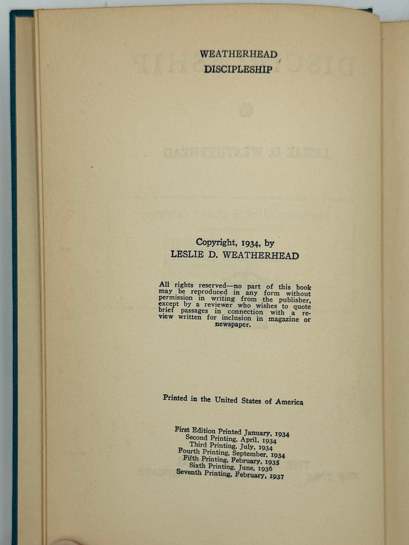 Discipleship by Leslie D. Weatherhead - 7th Printing