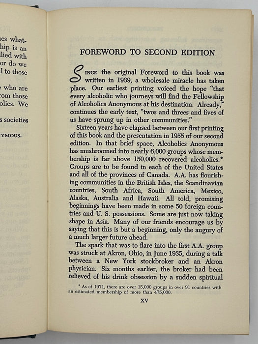 Alcoholics Anonymous Second Edition 12th Printing from 1971 - ODJ