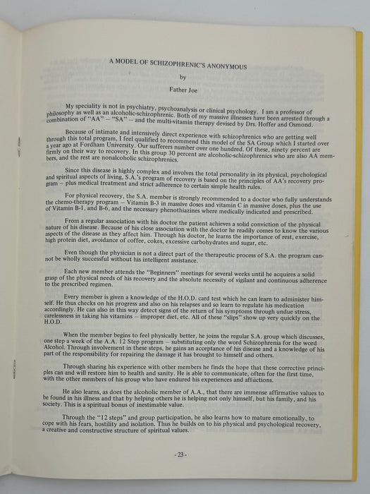 The Vitamin B-3 Therapy Communications - Signed by Bill W. & Dr. Abram Hoffer