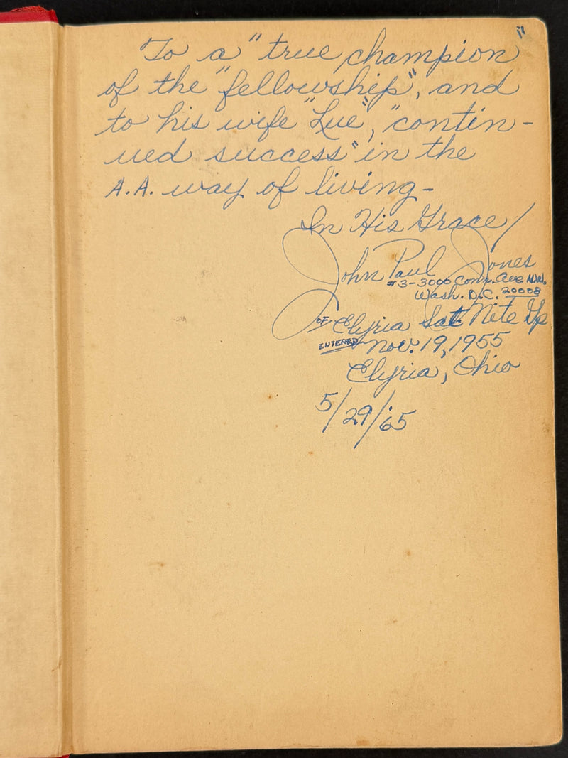 Alcoholics Anonymous Big Book – First Edition, First Printing 1939 – John Paul Jones Provenance – Annotated Working Copy