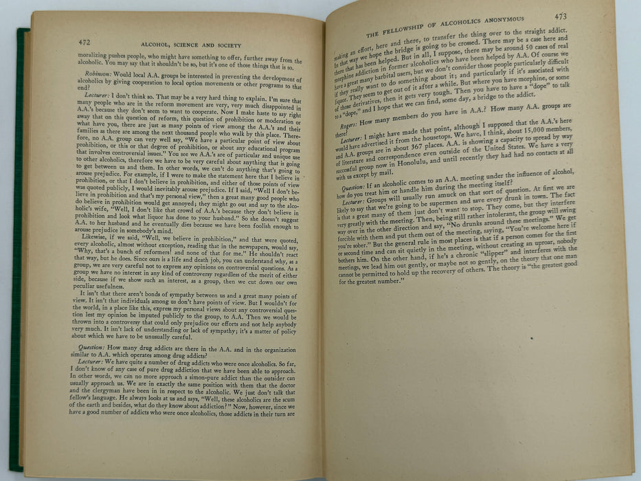 Alcohol, Science and Society - First Printing 1945 - RDJ