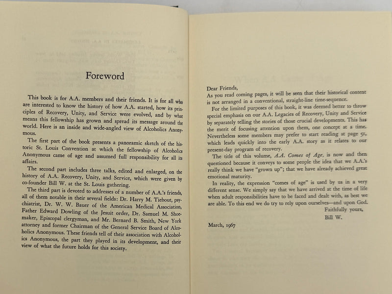 Alcoholics Anonymous Comes Of Age - Fourth Printing from 1971 - ODJ