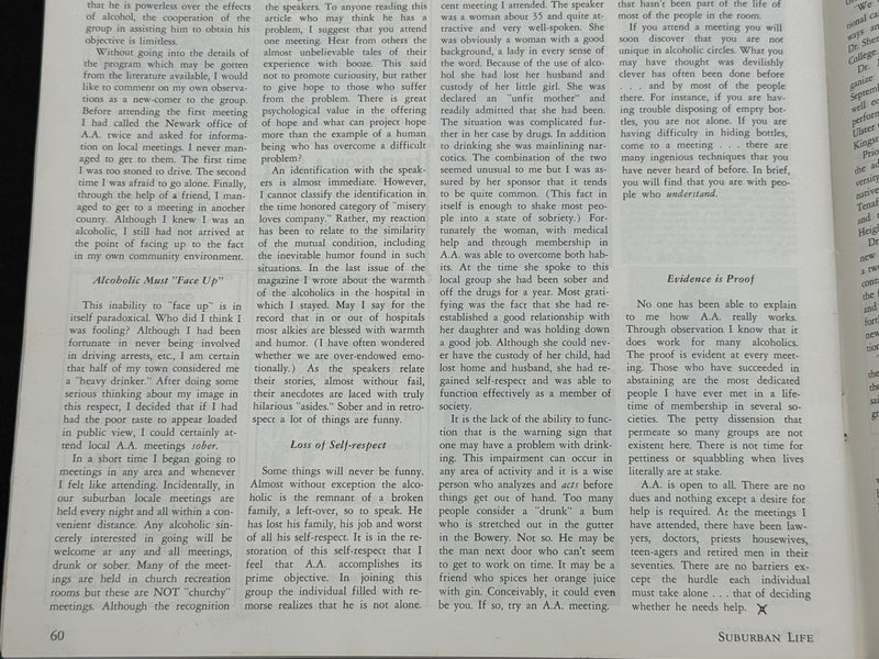 Suburban Life — November 1967 | Alcoholics Anonymous — an Alternate Approach