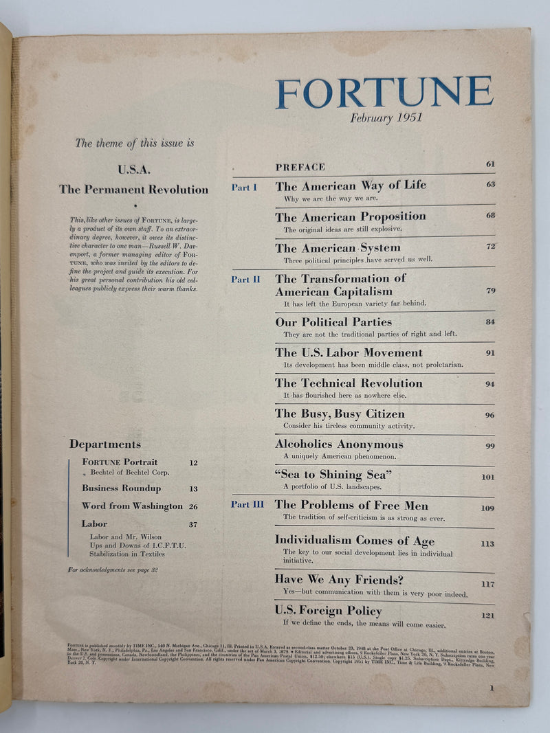 Fortune Magazine - February 1951 - Alcoholics Anonymous: A Uniquely American Phenomenon