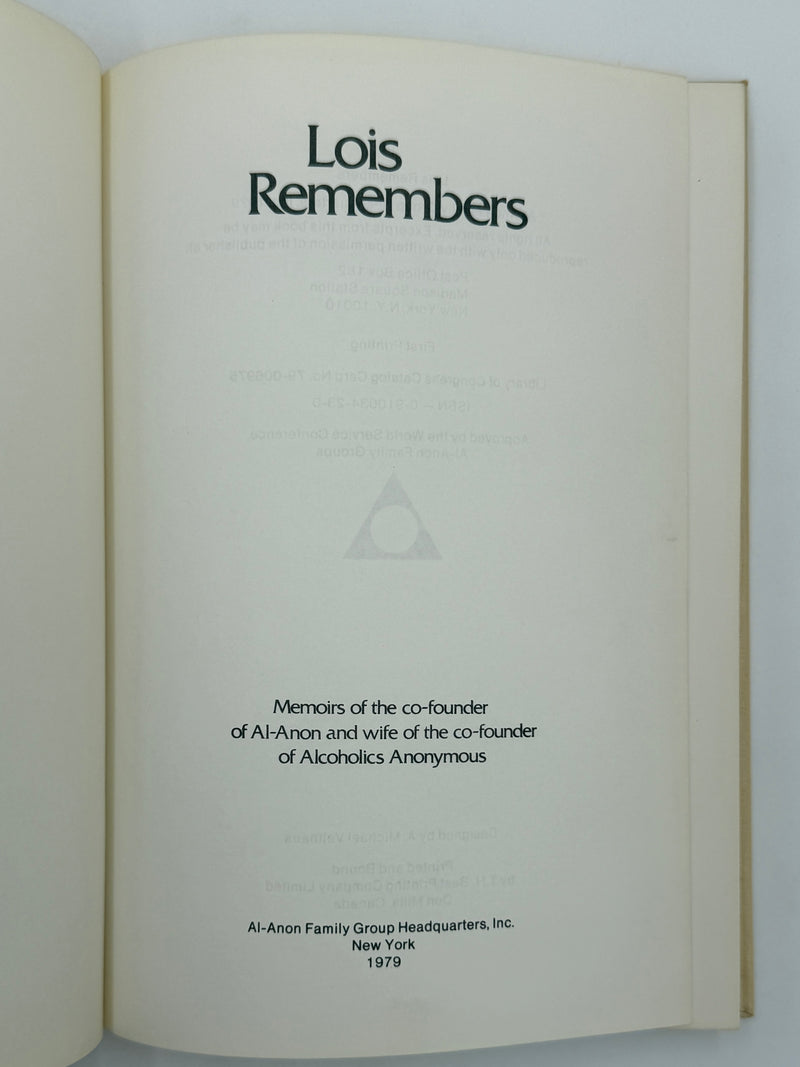 Lois Remembers - First Printing from 1979 - ODJ