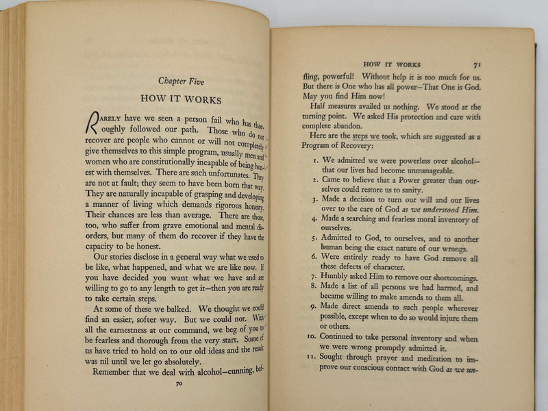 Alcoholics Anonymous Big Book First Edition 2nd Printing from 1941