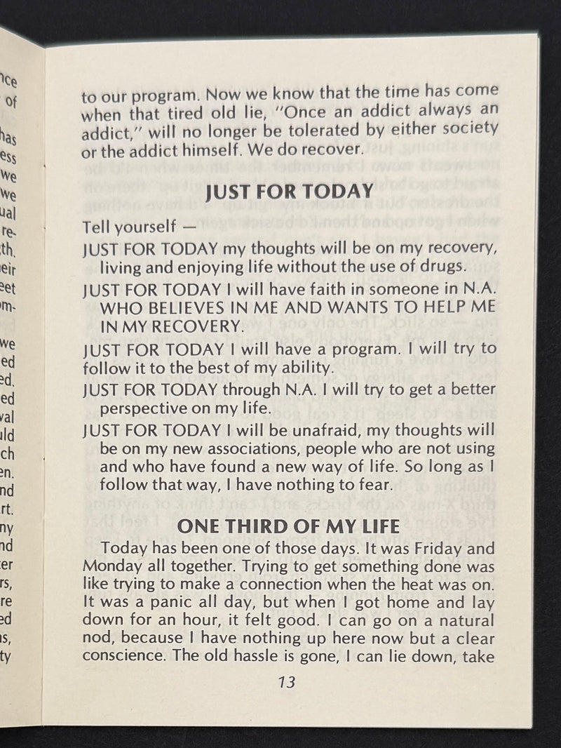 Narcotics Anonymous White Booklet